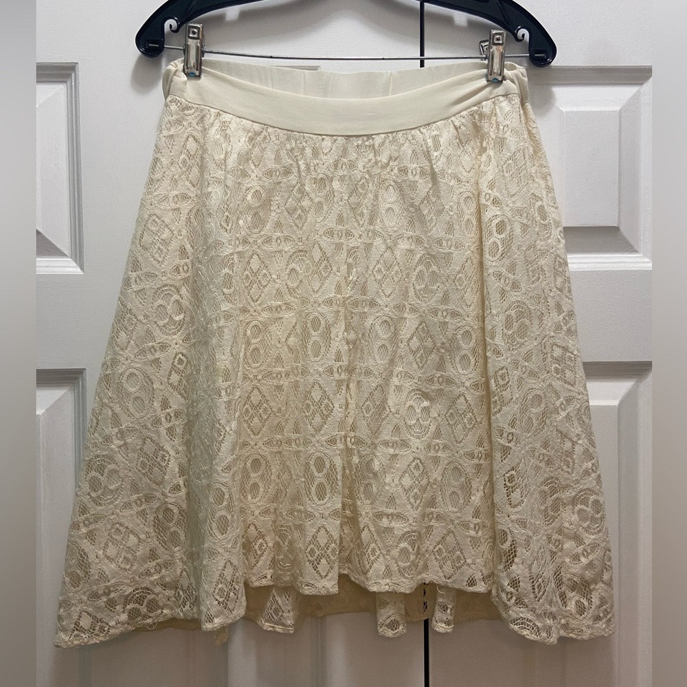 Collective Concepts Off-White Lace Skirt